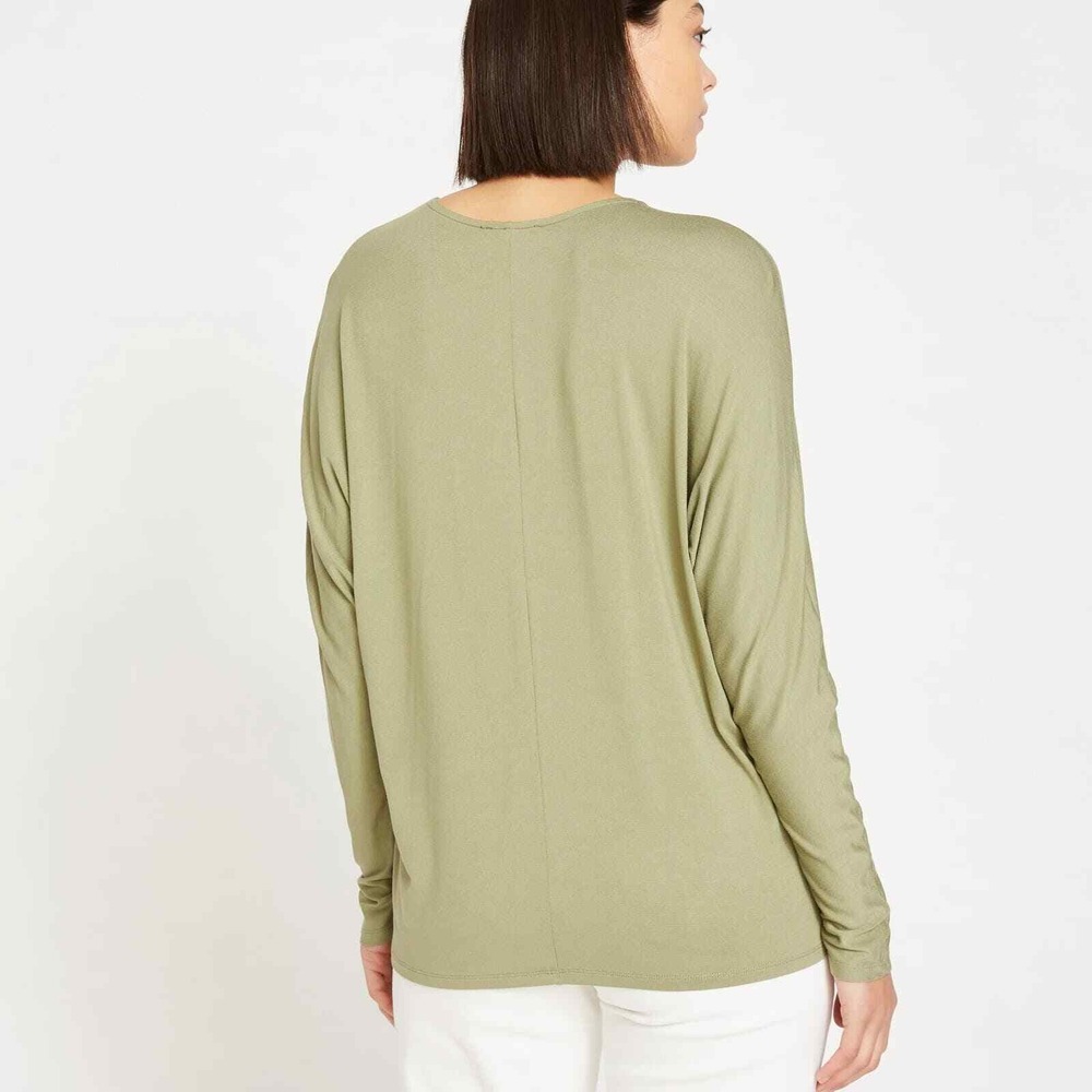 UNIVERSAL STANDARD liquid Jersey Crew Neck Dolman Top Womens XS Oil Green Casual - Picture 2 of 16